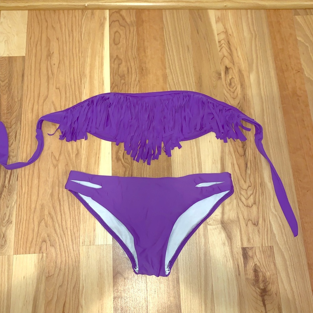 Purple fringe swimsuit size Small